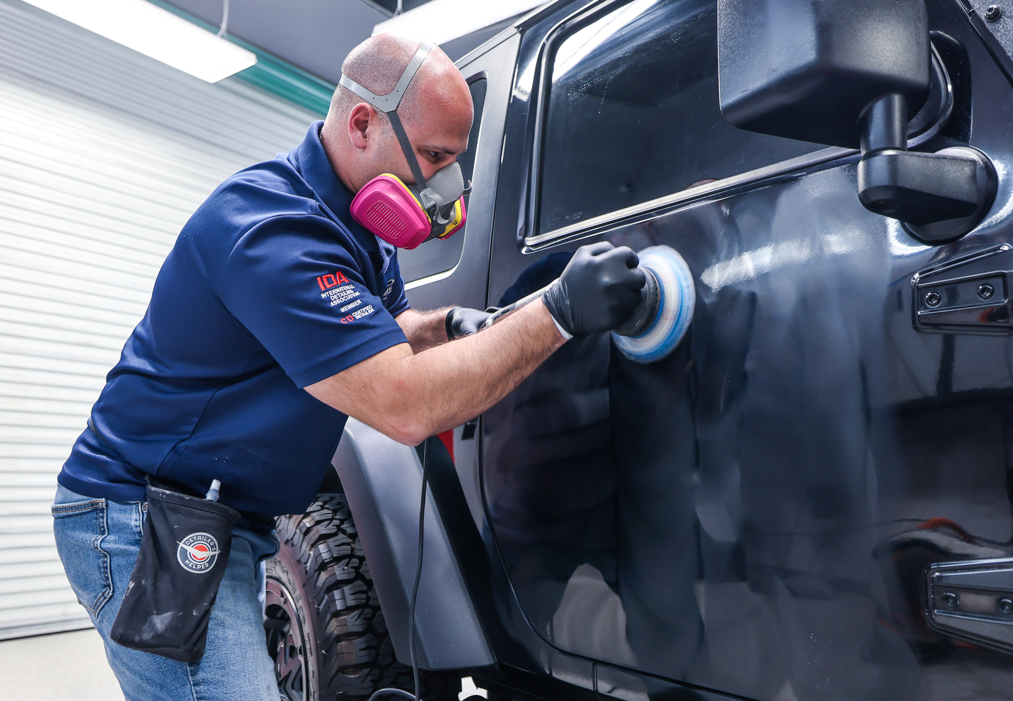 paint touch-up technician buffing out